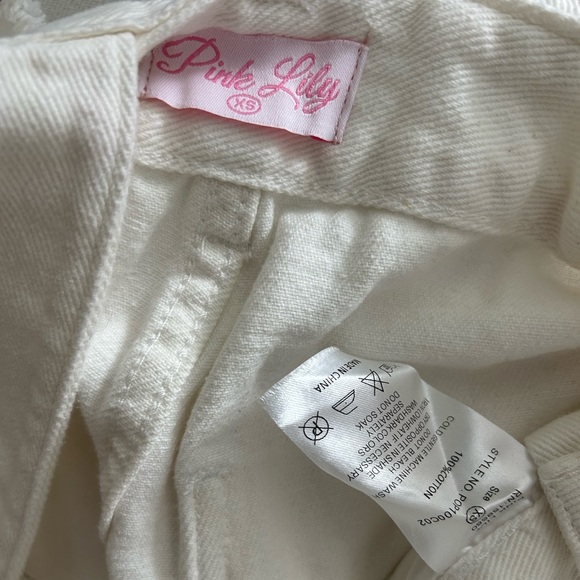 Pink Lily XS White Denim Overalls - Picture 3 of 4